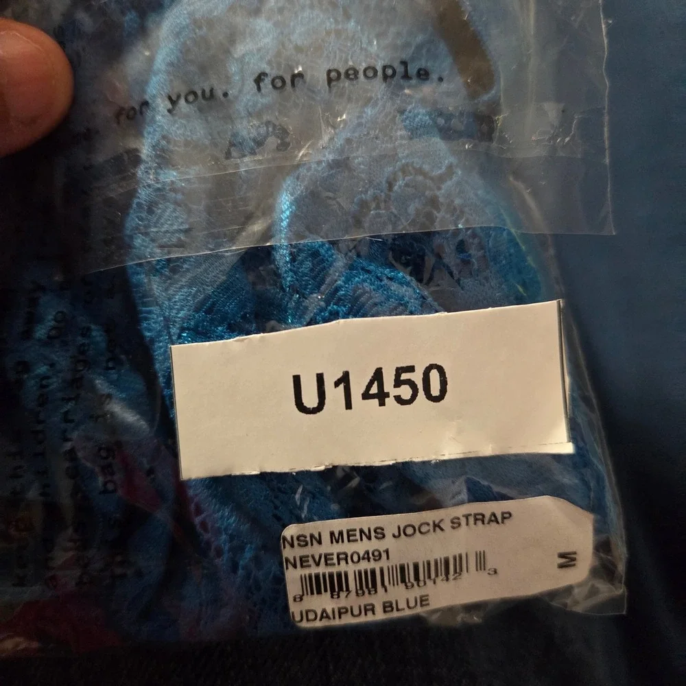 Cosabella Luxury Men's Lace Jock Strap Designer Underwear Udaipur Blue